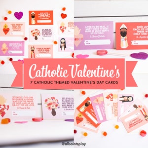 Katholische Valentinstagskarten und Ausmalbilder | Heiligen- & Bibelzitate für Valentinsbörse, St. Therese, religiöser Valentinstag