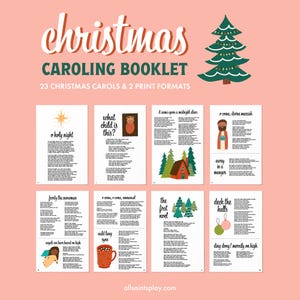 Boekje kerstliederen | Afdrukbaar Christmas Caroling-boek, Christmas Carol-teksten, Christmas Carol Songbook