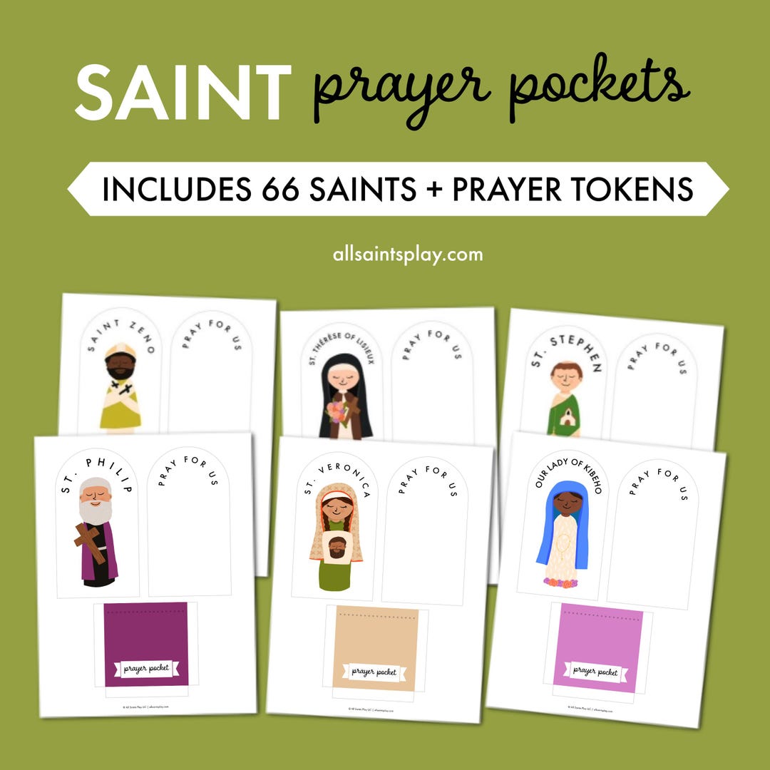 Saint Prayer Pockets | Catholic Homeschooling, Saints for Kids Activity ...