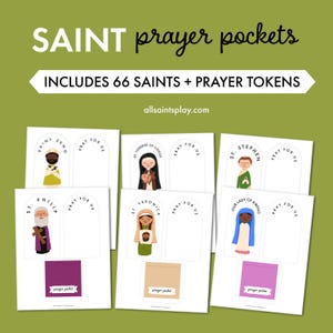 Tasche di preghiera dei santi / Istruzione domestica cattolica, Attività sui santi per bambini, Materiale stampabile cattolico, Giorno di tutti i santi, Vita liturgica, Preghiera facile