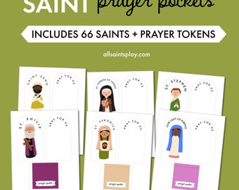 Saint Prayer Pockets | Catholic Homeschooling, Saints for Kids Activity, Catholic Printables, All Saints Day, Liturgical Living, Easy Prayer