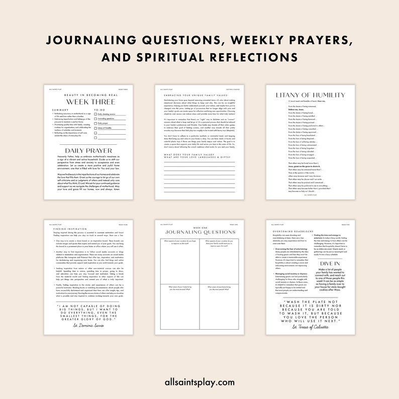 Catholic Lenten Devotion for Moms, Home Organization Guide & Cleaning Checklists for Homemakers, Motherhood Routine Planner image 4