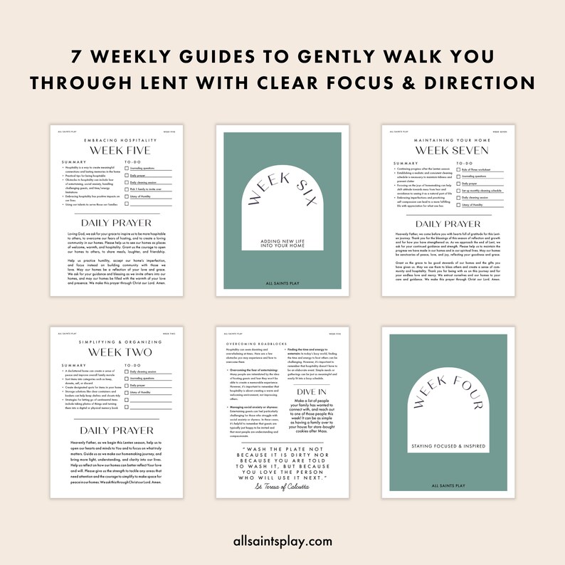 Catholic Lenten Devotion for Moms, Home Organization Guide & Cleaning Checklists for Homemakers, Motherhood Routine Planner image 3