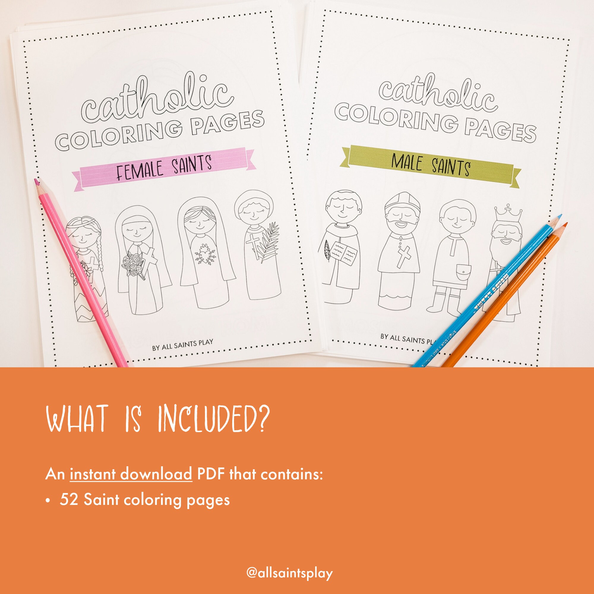 Catholic Coloring Pages: Saints Bundle Catholic Homeschooling, Saints ...