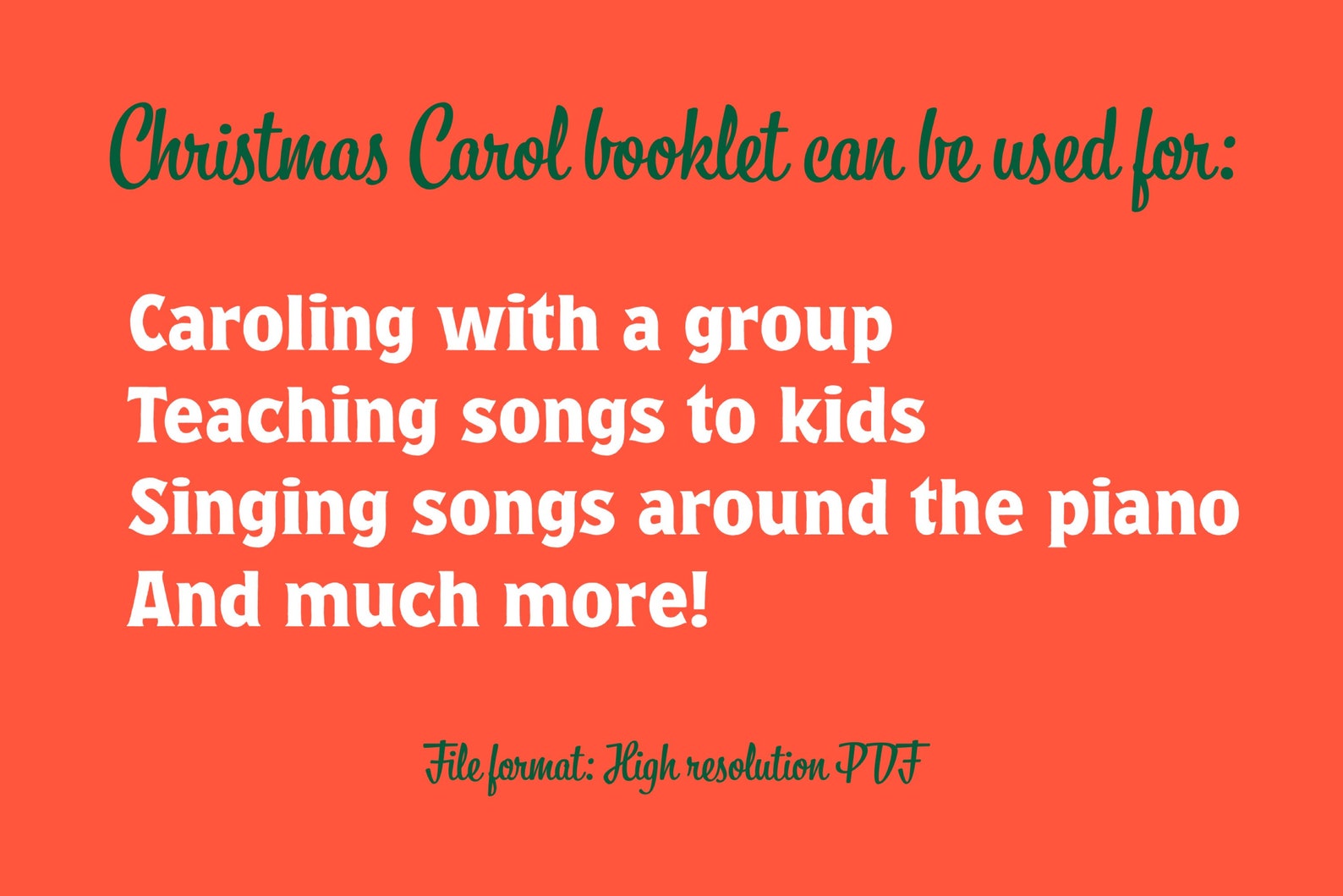 Christmas Carols Booklet Printable Christmas Caroling Book - Etsy