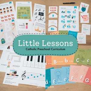 Catholic Preschool Curriculum Printable and Online Course | Learn Alphabet, Numbers, Saints | Homeschool Activities for Pre-K & Kindergarten