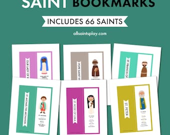 Saint Bookmarks | Catholic Homeschooling, Saints for Kids, All Saints Day, Liturgical Living, Religious Education Activity