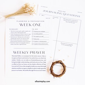 Catholic Lenten Devotion for Moms, Home Organization Guide & Cleaning Checklists for Homemakers, Motherhood Routine Planner image 8