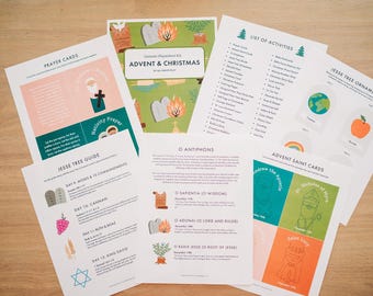 Christmas and Advent Activity Kit |  Catholic Holiday Worksheets, Prayers & Crafts, Printable Jesse Tree Ornaments, Winter Homeschooling