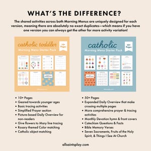 Catholic Morning Menu | Monthly Devotions for Morning Basket, Easy Liturgical Living Activities, Preschool Prayers, Kindergarten Tracing image 8