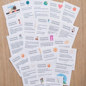 Catechism Flashcards & Charts | Catholic, Baltimore Catechism, Virtues, Religious Ed, CCD, Homeschool, Kindergarten, Preschool, Elementary