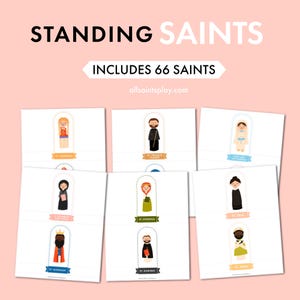 Saints debout | Enseignement catholique à domicile, Saints pour les enfants, Toussaint, Artisanat de saints, Activité d'éducation religieuse, Salle de classe catholique