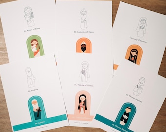 Standing Saints | Catholic Homeschooling, Saints for Kids, All Saints Day, Saint Crafts, Religious Education Activity, Catholic Classroom