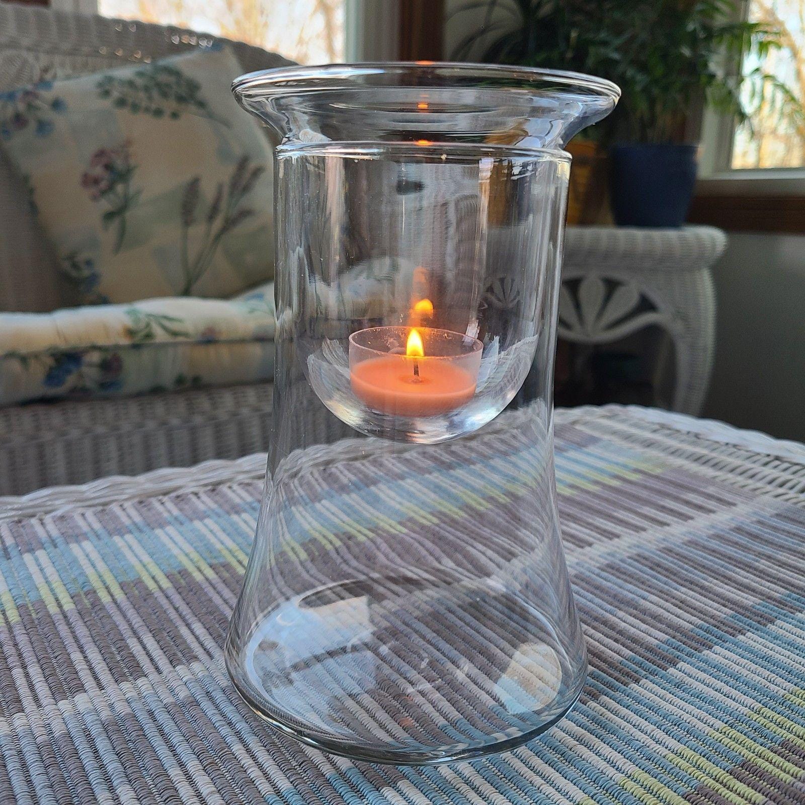 Two Piece Glass Candle Holder - Etsy