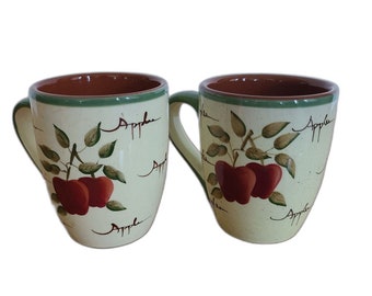 Vintage Home Interiors Apple Orchard Collection Mug Hand Poured Candles Set Of 2