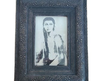 Vintage Distressed Floral Embossed 4x6 Photo Frame Pier One World Market Vibe
