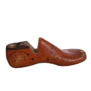 Vintage Childs 1954 Wooden Shoe Form 11.5 B Junior, United Shoe Machinery Corporation Shoe Mold, Childs Wooden Shoe Mold, Shoe Mold