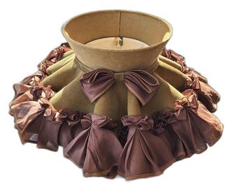 Rosanna Originals Large Victorian Style Lampshade MCM Vintage Ruffled Trim & Bow