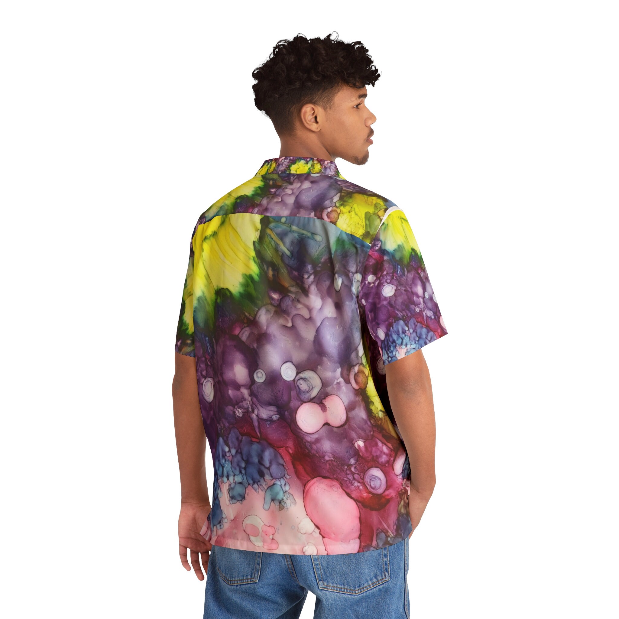 Discover Abstract Purple Majesty Men's Hawaiian Shirt (AOP)