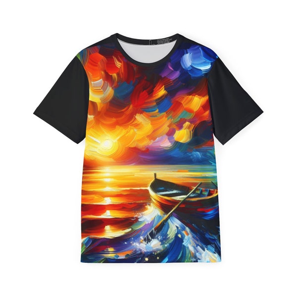 Boat on Water at Sunset Art Men's Sports Jersey (AOP)