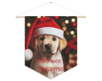 Meh-Wee Cwiss-Mus Christmas Puppy Pennant