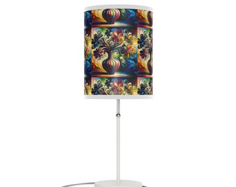 Lamp met abstracte vaas met bloemen op standaard, US|CA-stekker