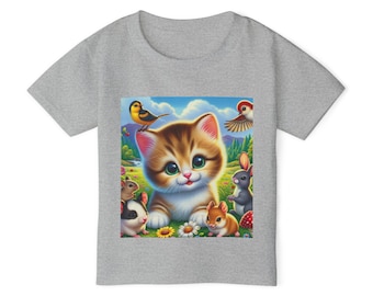 Süßes Kitty and Friends Heavy Cotton™ Kleinkind-T-Shirt