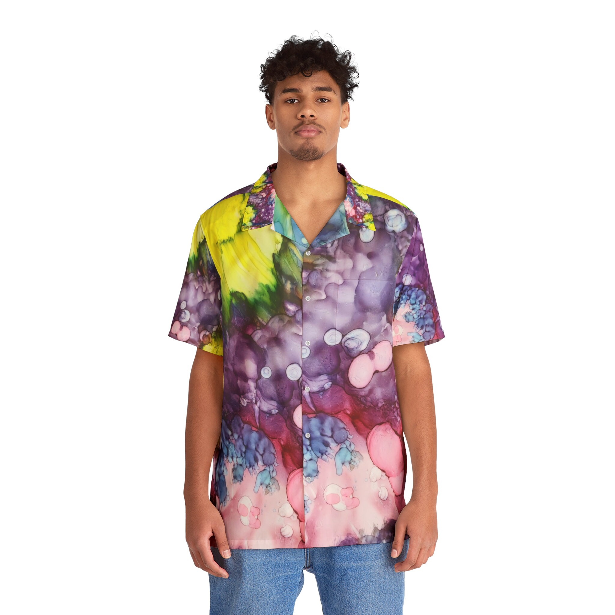 Discover Abstract Purple Majesty Men's Hawaiian Shirt (AOP)