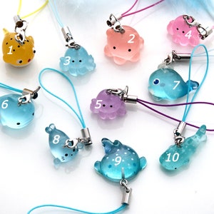 Phone charm. Y2K Marine animal charm. Shark Phone Charm. Sea fish phone charm. Kawaii World Ocean character key charm. Bag Charms. Gift