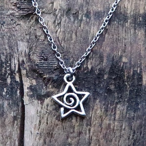 Star Necklace.  y2k Silver Star pendant. Swirl Star Necklace. Star Celestial Charm Pendant. Back to School gift.