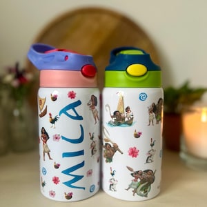 Kids Moana 2 Water Bottle, School Water Bottle, Personalised Water Bottle, Girls Bottle, Disney Bottle, Gift for kids, Moana Gift