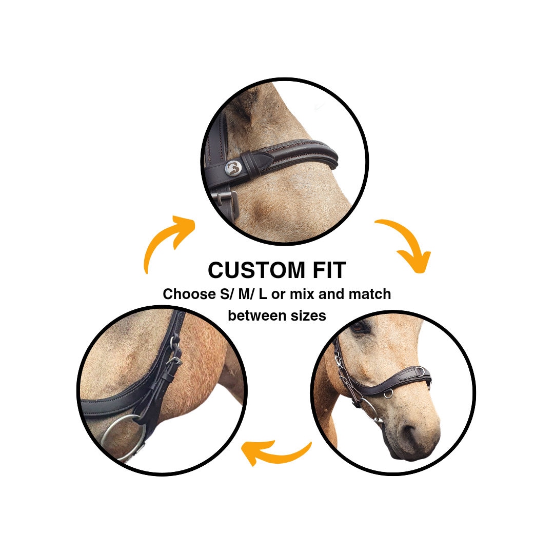 Briglia Senza Morso In Pelle Per Cavalli - Stile Scawbrig Con Redini - Foto 12