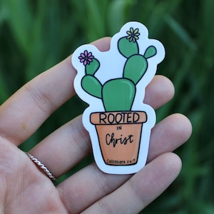 Rooted In Christ | Bible Sticker | Jesus Sticker | Water Bottle Sticker | Journal Sticker | Laptop Sticker | Handmade | Vinyl Stickers