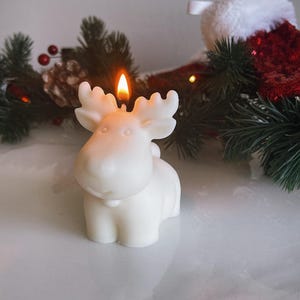 CHUBBY REINDEER CANDLE | Christmas Candle, Winter Holiday Candle, Christmas Decor, Christmas Gift