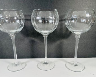 3 Lenox Staccato Balloon Wine Glasses 8 5/8"