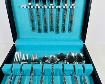 28 pc set Stanley Roberts Rogers Cheers Stainless Flatware w/box