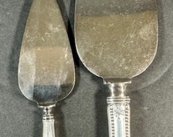 2 Sterling Silver Handle Servers Pie- Cheese Towle