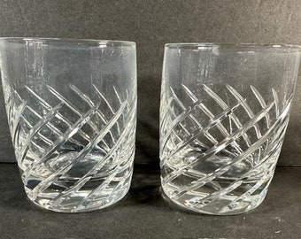 2 Lenox LC3 Old Fashioned Glasses 4"