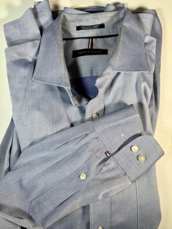 Tommy Hilfiger Men's Dress Shirt Large Blue - Etsy