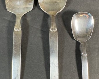 3 Community Twilight Silverplate Serving Pcs Spoon Fork