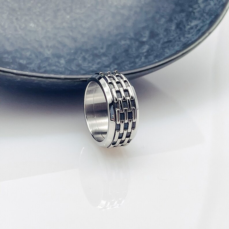 Unique Spinner Ring Rotating Fidget Ring Spin Meditation Etsy UK