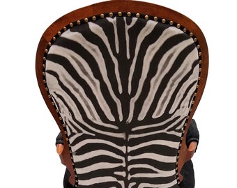 Vintage Upholstered Zebra Accent Chair - Vintage / Bedroom Chair