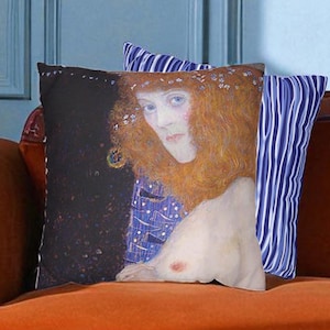 Klimt Throw Pillow Covers: Artistic Faux Suede, Gustav Klimt Art, Gift for Art Lovers, Vintage Home Accents, 18&quot;x18&quot;