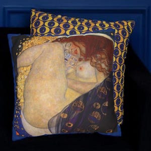 Klimt Throw Pillow Covers: Artistic Faux Suede, Gustav Klimt Art, Gift for Art Lovers, Vintage Home Accents, 18&quot;x18&quot;