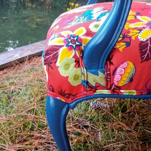 CUSTOM ORDER: French Chinoiserie Accent Chair - Dining Room - Living Room - Asian Motif - Colorful Boho
