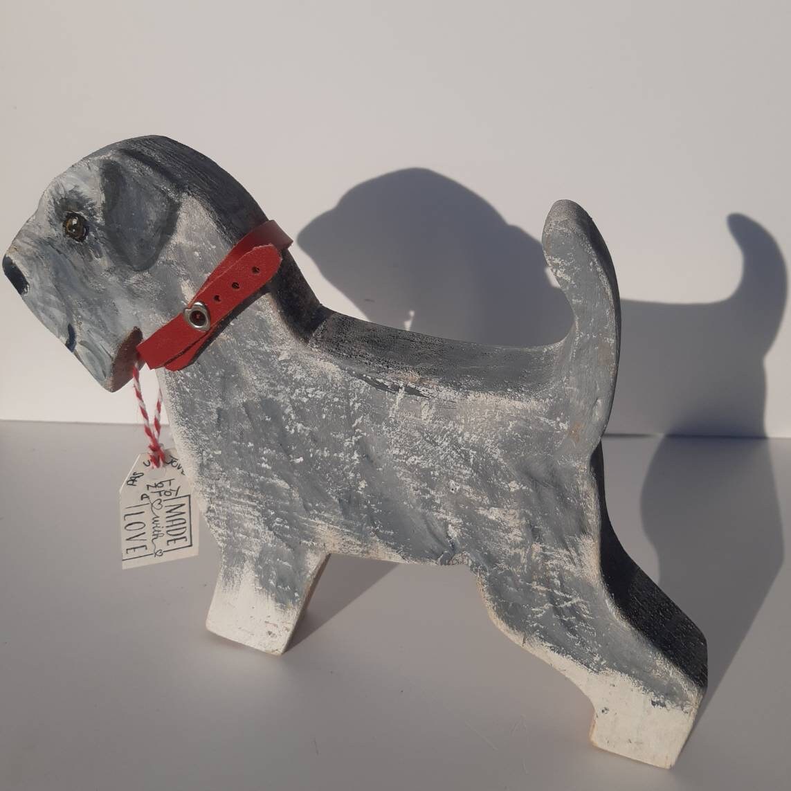 Schnauzer Handmade Wooden Decoration. Unique Gift Can Be Customised To Match Your Own Doggo 24cm X 1