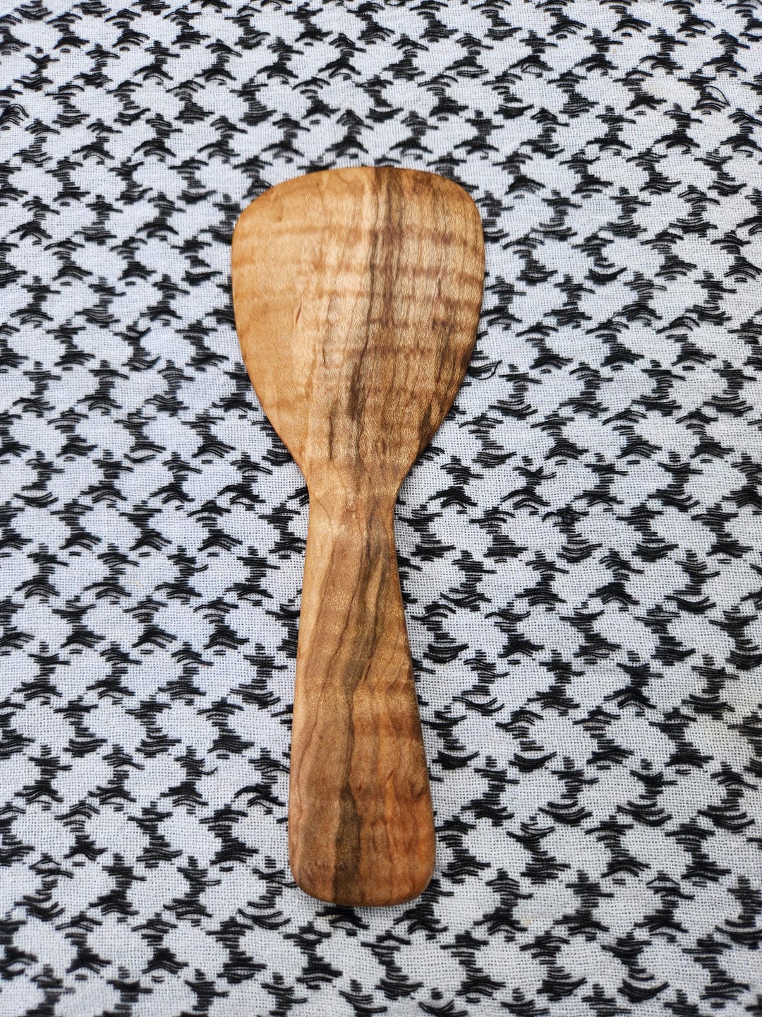 Beautiful Small Curly Maple Spatula- Handmade, Handcarved, Made in the ...