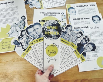 Untold Histories of WWII Card Fan Project, Middle School and High School WW2 History, Diverse Voices of History,