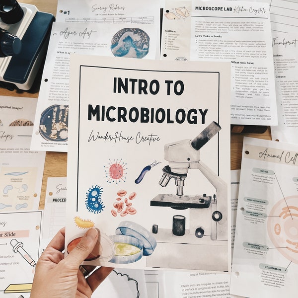 Intro to Microbiology Unit Study, Middle Years Science Unit, Print at Home, Biology Labs, Use a Microscope
