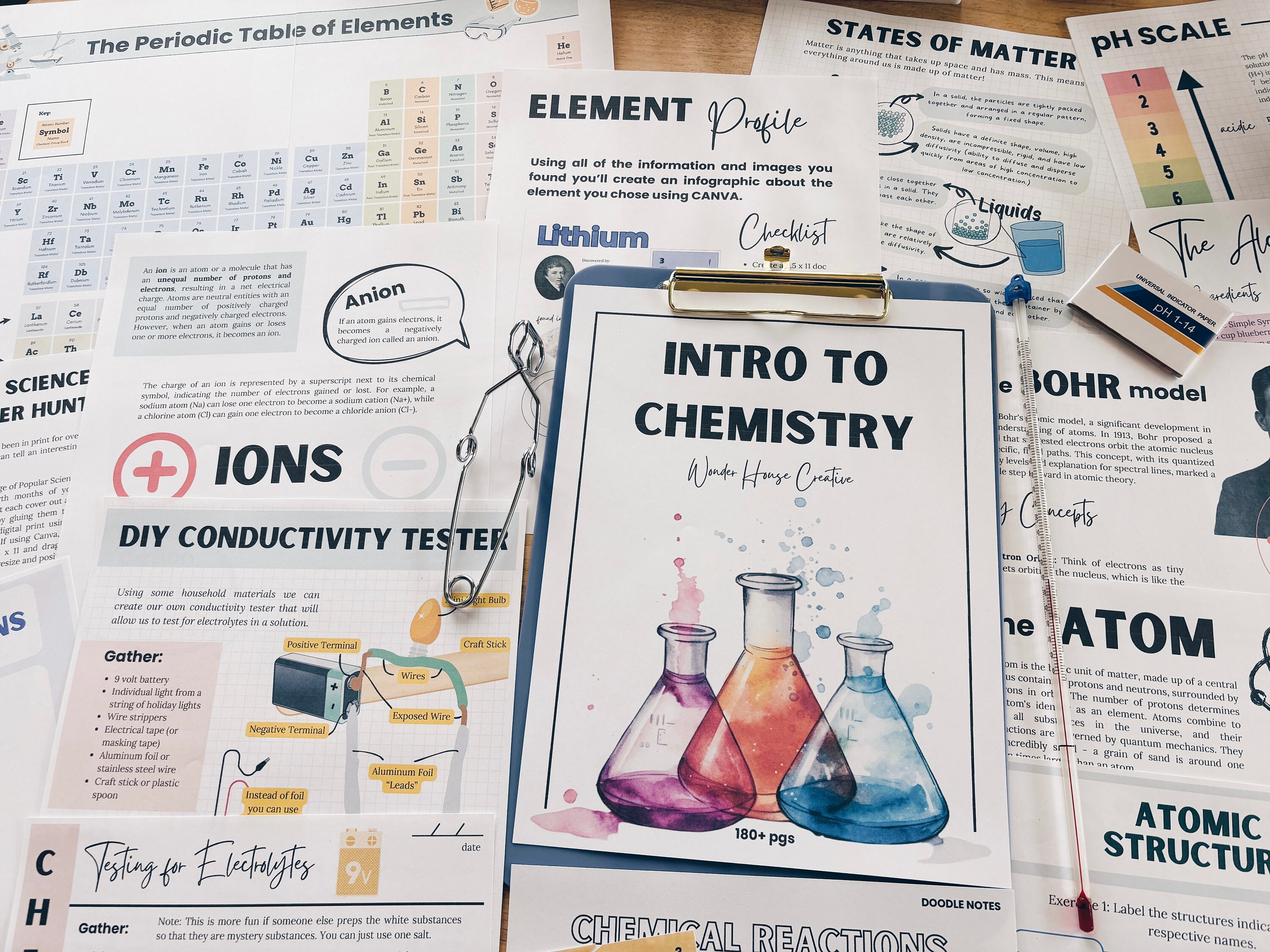 Intro to Chemistry Unit Study, Middle School High School Science ...
